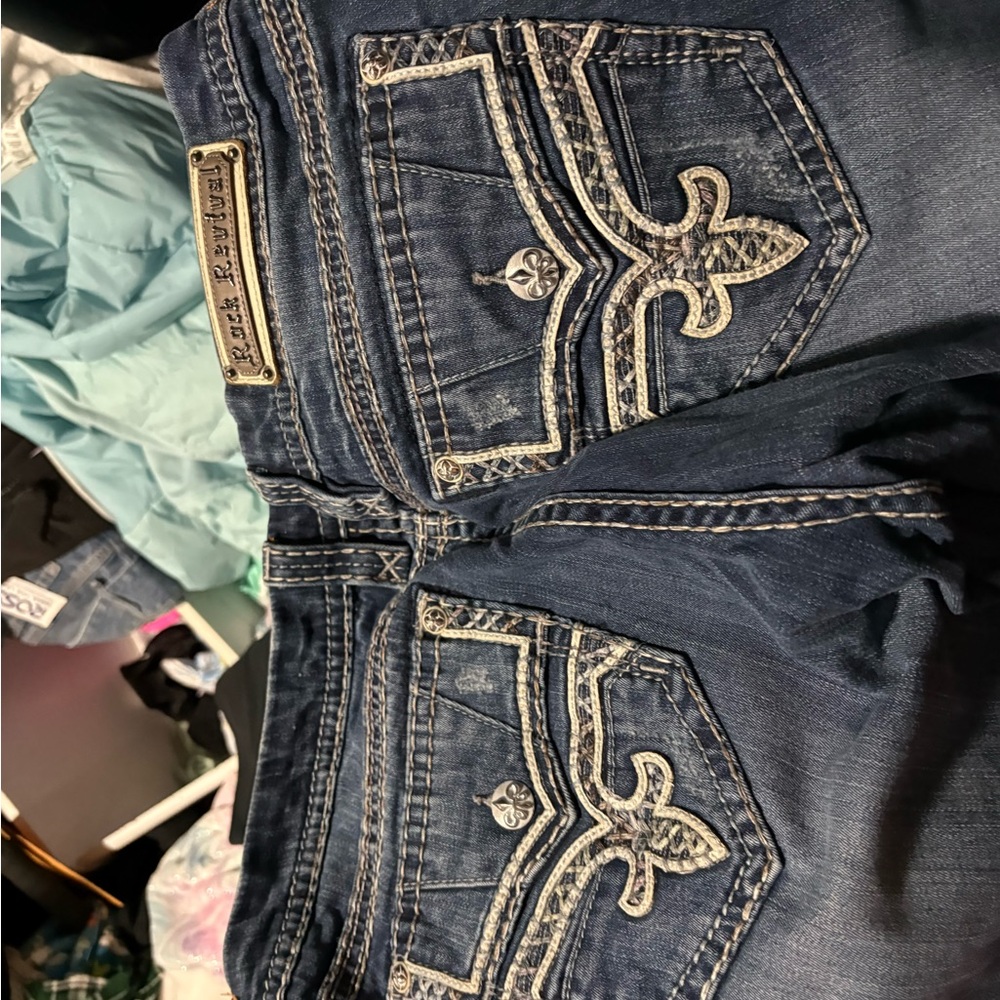 Rock Revival Dark Blue Straight Leg Jeans